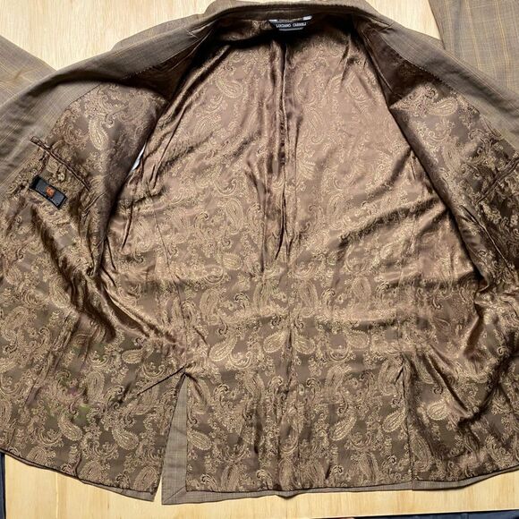 Luciano Carreli Plaid Super 150’s Wool Sport Coat Blazer 50L - Picture 8 of 15